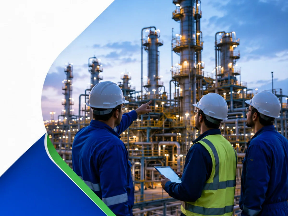 Engineers coordinating in an industrial plant